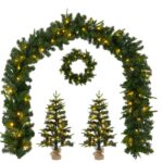 vidaXL Súprava mini vianočných stromčekov 45 cm 125 LED Teplá biela – Obrázok 2