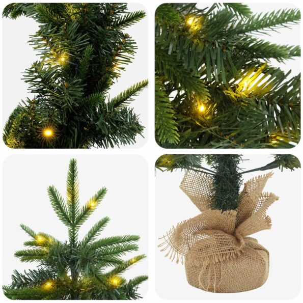 vidaXL Súprava mini vianočných stromčekov 45 cm 125 LED Teplá biela – Obrázok 8