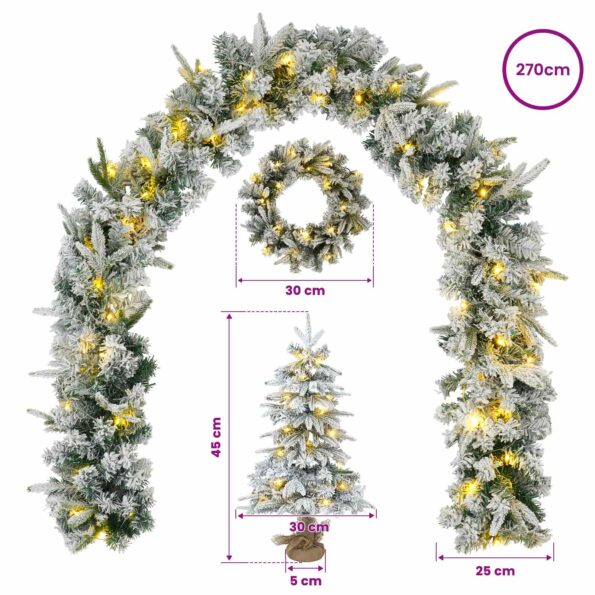 vidaXL Mini vianočný stromček 45 cm 125 LED Teplá biela PVC a PE – Obrázok 10