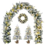 vidaXL Mini vianočný stromček 45 cm 125 LED Teplá biela PVC a PE – Obrázok 2