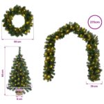 vidaXL Súprava mini vianočných stromčekov 60 cm 125 LED Teplá biela – Obrázok 10