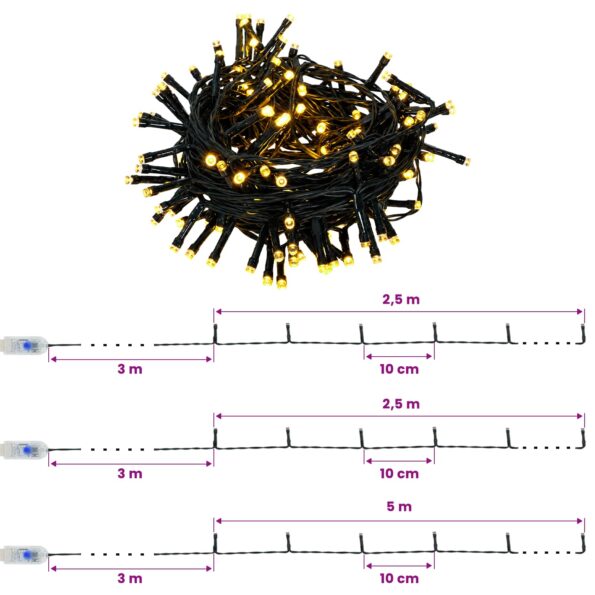 vidaXL Súprava mini vianočných stromčekov 60 cm 125 LED Teplá biela – Obrázok 11