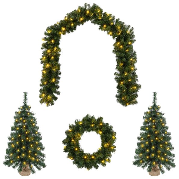 vidaXL Súprava mini vianočných stromčekov 60 cm 125 LED Teplá biela – Obrázok 2