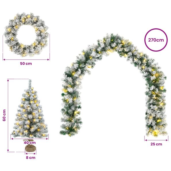 vidaXL Mini vianočný stromček 60 cm 100 LED Teplá biela PVC Biela – Obrázok 10