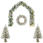 vidaXL Mini vianočný stromček 60 cm 100 LED Teplá biela PVC Biela – Obrázok 2