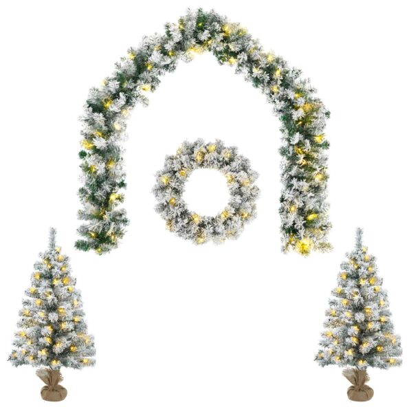 vidaXL Mini vianočný stromček 60 cm 100 LED Teplá biela PVC Biela – Obrázok 2