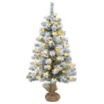 vidaXL Mini vianočný stromček 60 cm 100 LED Teplá biela PVC Biela – Obrázok 4