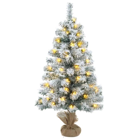 vidaXL Mini vianočný stromček 60 cm 100 LED Teplá biela PVC Biela – Obrázok 4