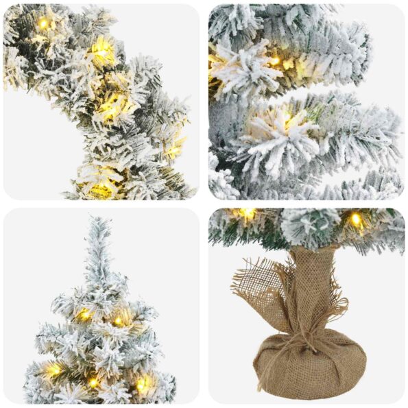 vidaXL Mini vianočný stromček 60 cm 100 LED Teplá biela PVC Biela – Obrázok 8
