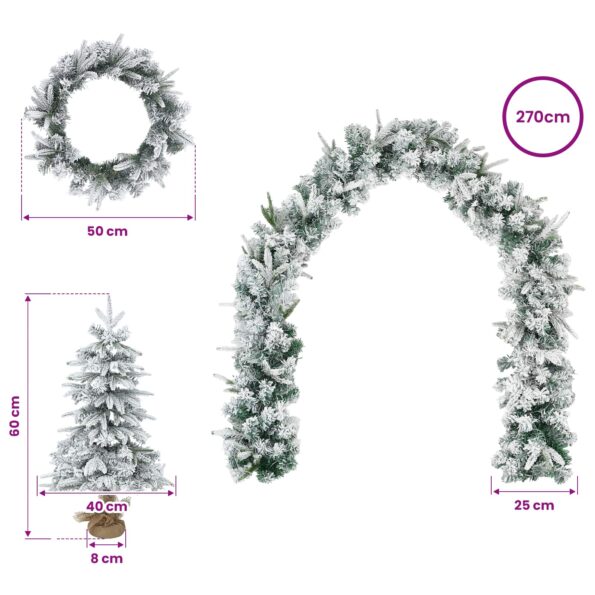 vidaXL Mini vianočný stromček 60 cm PVC a PE Zelená a biela – Obrázok 7