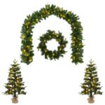 vidaXL Súprava mini vianočných stromčekov 60 cm 125 LED Teplá biela – Obrázok 2