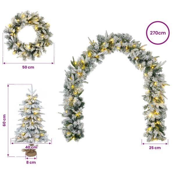vidaXL Súprava mini vianočných stromčekov 60 cm 125 LED Teplá biela – Obrázok 10