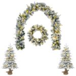 vidaXL Súprava mini vianočných stromčekov 60 cm 125 LED Teplá biela – Obrázok 2
