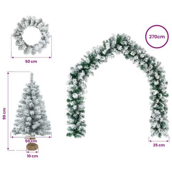 vidaXL Mini vianočný stromček 90 cm PVC Biela – Obrázok 7