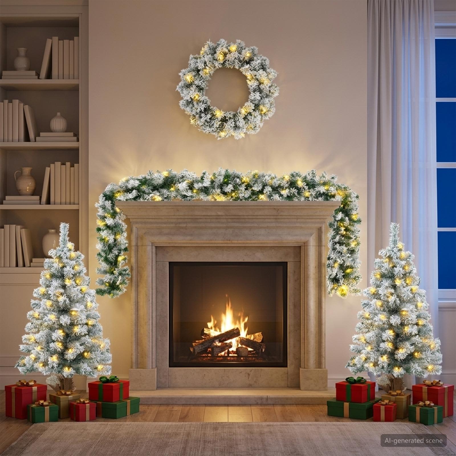 3468440_1.jpg vidaXL Mini vianočný stromček 90 cm 125 LED Teplá biela PVC Biela – Obrázok 1