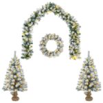vidaXL Mini vianočný stromček 90 cm 125 LED Teplá biela PVC Biela – Obrázok 2
