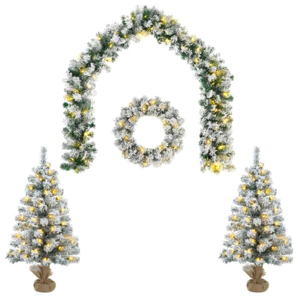 vidaXL Mini vianočný stromček 90 cm 125 LED Teplá biela PVC Biela – Obrázok 2