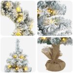 vidaXL Mini vianočný stromček 90 cm 125 LED Teplá biela PVC Biela – Obrázok 8