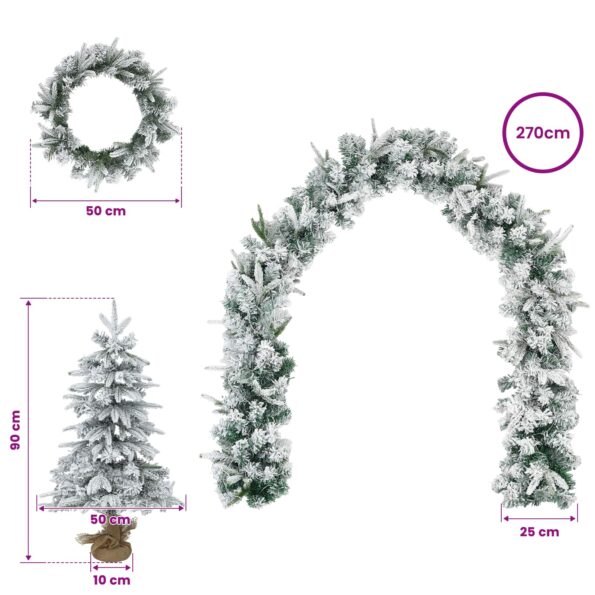 vidaXL Mini vianočný stromček 90 cm PVC a PE Zelená a biela – Obrázok 7