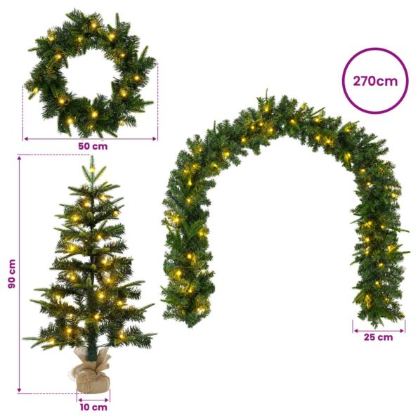 vidaXL Mini vianočný stromček 90 cm 175 LED Teplá biela PVC a PE – Obrázok 10