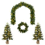 vidaXL Mini vianočný stromček 90 cm 175 LED Teplá biela PVC a PE – Obrázok 2