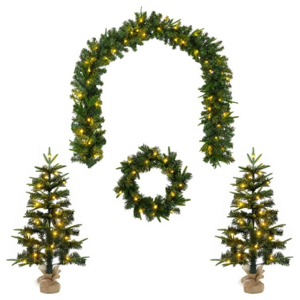 vidaXL Mini vianočný stromček 90 cm 175 LED Teplá biela PVC a PE – Obrázok 2