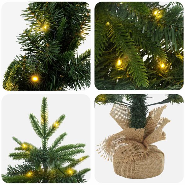 vidaXL Mini vianočný stromček 90 cm 175 LED Teplá biela PVC a PE – Obrázok 8
