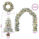 vidaXL Súprava mini vianočných stromčekov 90 cm 175 LED Teplá biela – Obrázok 10