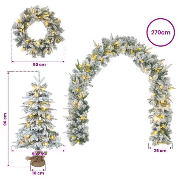 vidaXL Súprava mini vianočných stromčekov 90 cm 175 LED Teplá biela – Obrázok 10