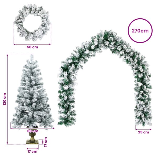 vidaXL Mini vianočný stromček 120 cm PVC Biela – Obrázok 7