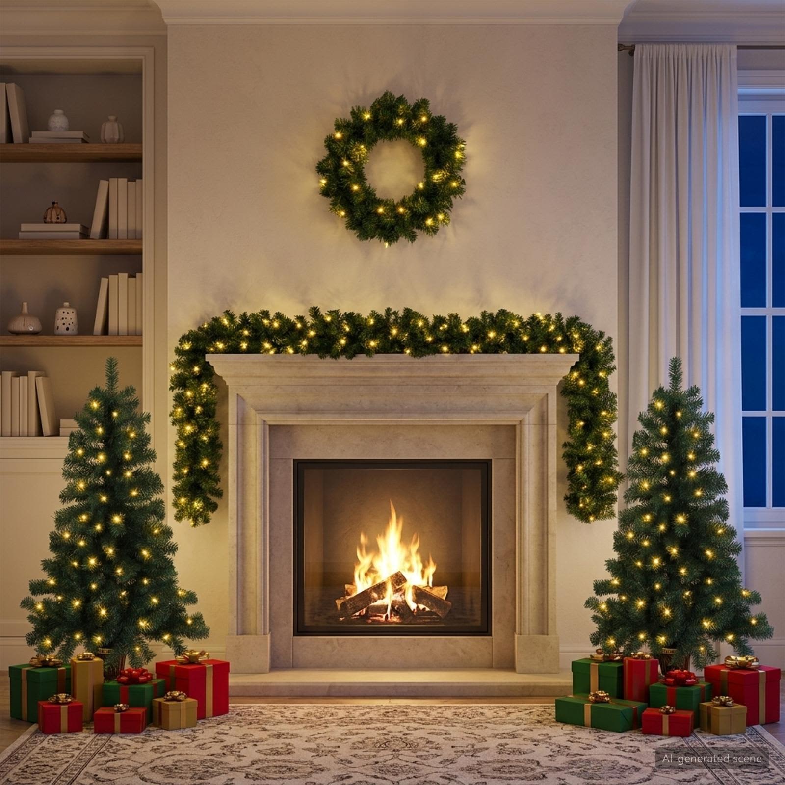 3468447_1.jpg vidaXL Súprava mini vianočných stromčekov 120 cm 275 LED Teplá biela – Obrázok 1