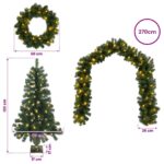 vidaXL Súprava mini vianočných stromčekov 120 cm 275 LED Teplá biela – Obrázok 10
