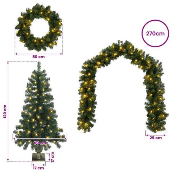 vidaXL Súprava mini vianočných stromčekov 120 cm 275 LED Teplá biela – Obrázok 10