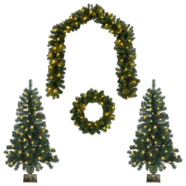 vidaXL Súprava mini vianočných stromčekov 120 cm 275 LED Teplá biela – Obrázok 2