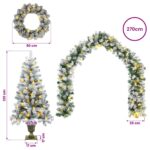 vidaXL Mini vianočný stromček 120 cm 175 LED Teplá biela PVC Biela – Obrázok 10