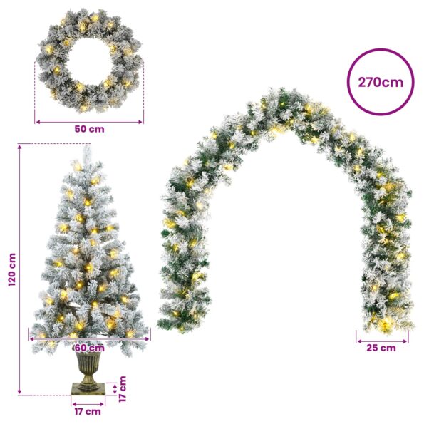 vidaXL Mini vianočný stromček 120 cm 175 LED Teplá biela PVC Biela – Obrázok 10