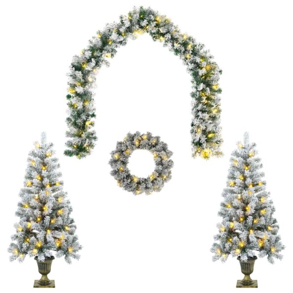vidaXL Mini vianočný stromček 120 cm 175 LED Teplá biela PVC Biela – Obrázok 2