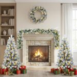 vidaXL Mini vianočný stromček 120 cm 175 LED Teplá biela PVC Biela – Obrázok 3