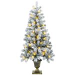 vidaXL Mini vianočný stromček 120 cm 175 LED Teplá biela PVC Biela – Obrázok 4