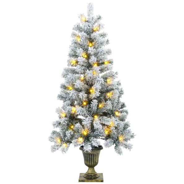 vidaXL Mini vianočný stromček 120 cm 175 LED Teplá biela PVC Biela – Obrázok 4