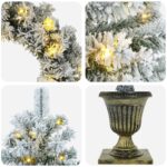 vidaXL Mini vianočný stromček 120 cm 175 LED Teplá biela PVC Biela – Obrázok 8