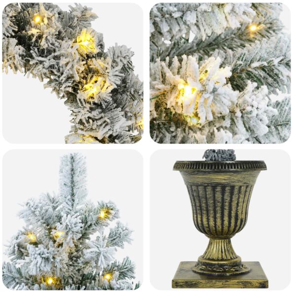vidaXL Mini vianočný stromček 120 cm 175 LED Teplá biela PVC Biela – Obrázok 8