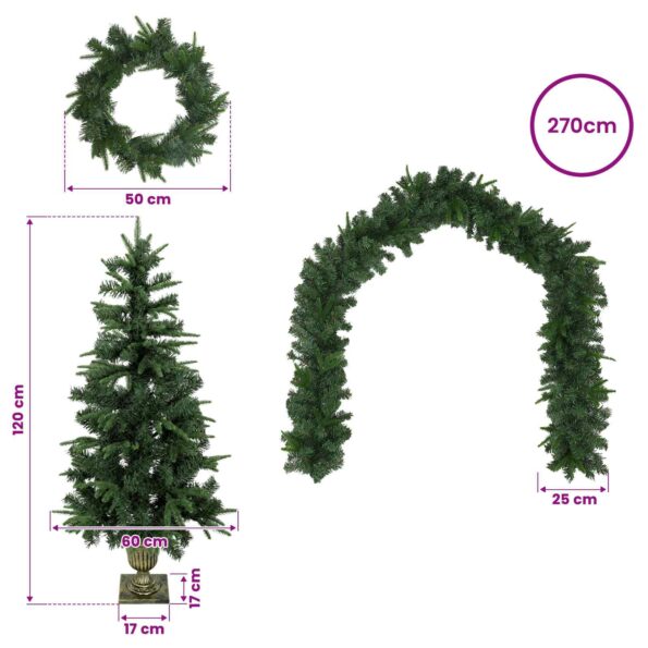vidaXL Mini vianočný stromček 120 cm PVC a PE Zelená – Obrázok 7