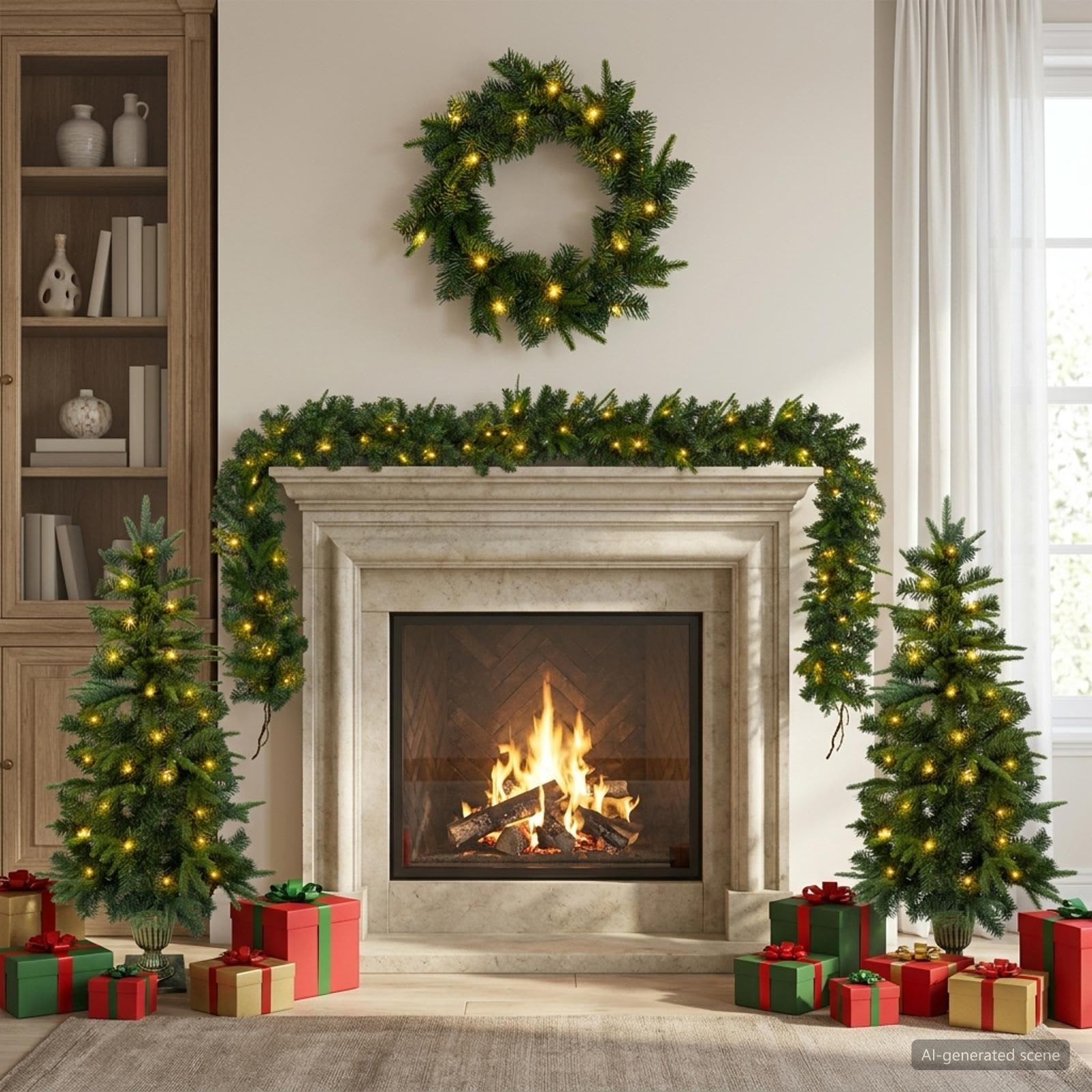 3468451_1.jpg vidaXL Súprava mini vianočných stromčekov 120 cm 275 LED Teplá biela – Obrázok 1