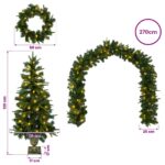 vidaXL Súprava mini vianočných stromčekov 120 cm 275 LED Teplá biela – Obrázok 10