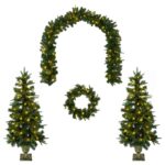 vidaXL Súprava mini vianočných stromčekov 120 cm 275 LED Teplá biela – Obrázok 2