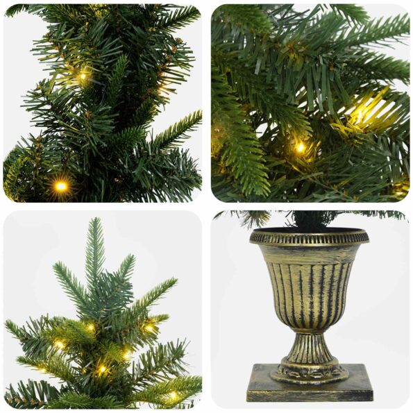vidaXL Súprava mini vianočných stromčekov 120 cm 275 LED Teplá biela – Obrázok 8