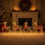 vidaXL Vianočný sob 4 ks 80 LED Teplá biela 43 x 19 x 65 cm – Obrázok 3