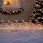 vidaXL Vianočný sob 6 ks 270 LED Teplá biela – Obrázok 3