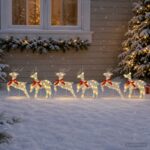 vidaXL Vianočný sob 6 ks 80 LED Teplá biela 43 x 19 x 65 cm – Obrázok 3